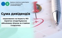 Сума дивідендів нарахованих на користь ФО підлягає оподаткуванню військовим збором за ставкою 5 відсотків