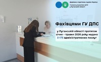 Фахівцями Головного управління ДПС у Луганській області протягом січня - травня 2026 року надано 3 173 адміністративних послуг